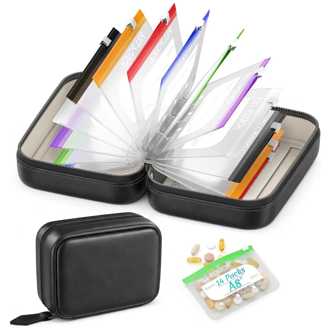 Dosaven – Waterproof 14-Pouch Binder Pill & Vitamin Organizer Case + 50% OFF
