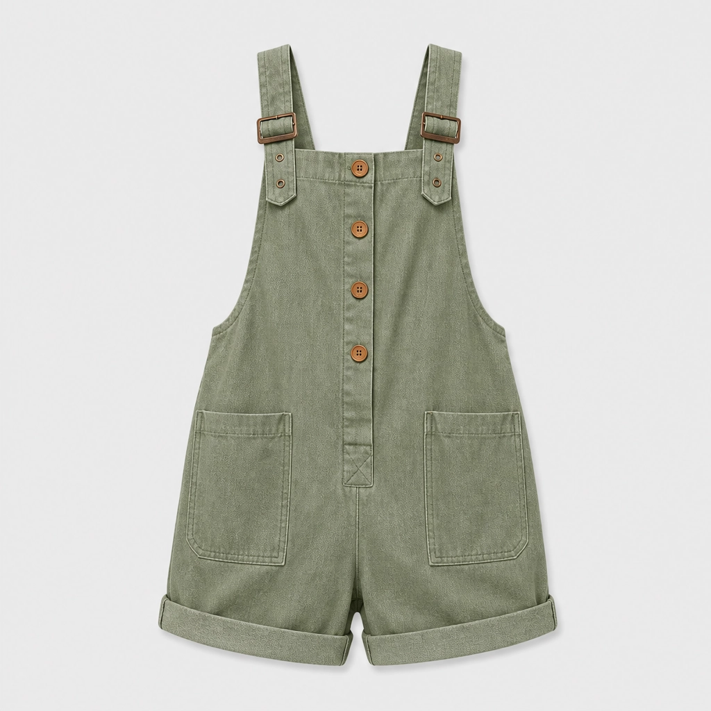 Sunvale™ – Adjustable Strap Relaxed-Fit Short Overall Romper with Pockets + 50% OFF