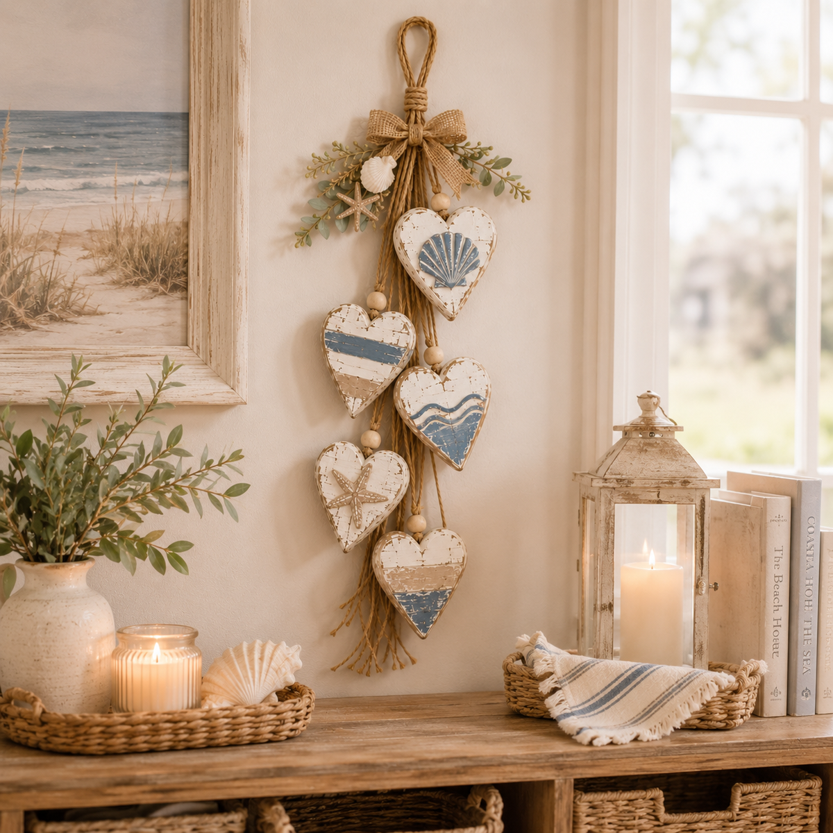 Hearthwick – Layered 5-Heart Rustic Hanging Wall Decor + 50% OFF