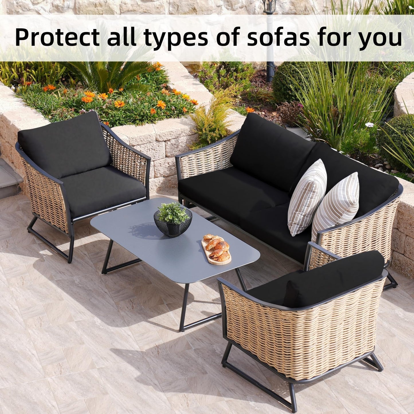 Verandale – Stretch Slip-On Patio Cushion Covers, Zipper-Free Snug Fit + 50% OFF