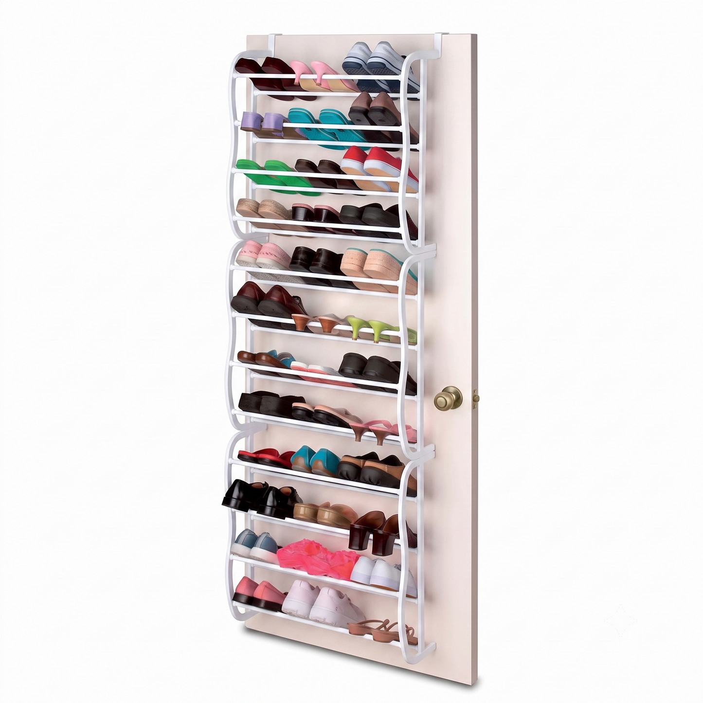 Stowvale – Angled-Shelf Over-the-Door Shoe Rack Organizer, Holds Up to 36 Pairs + 50% OFF
