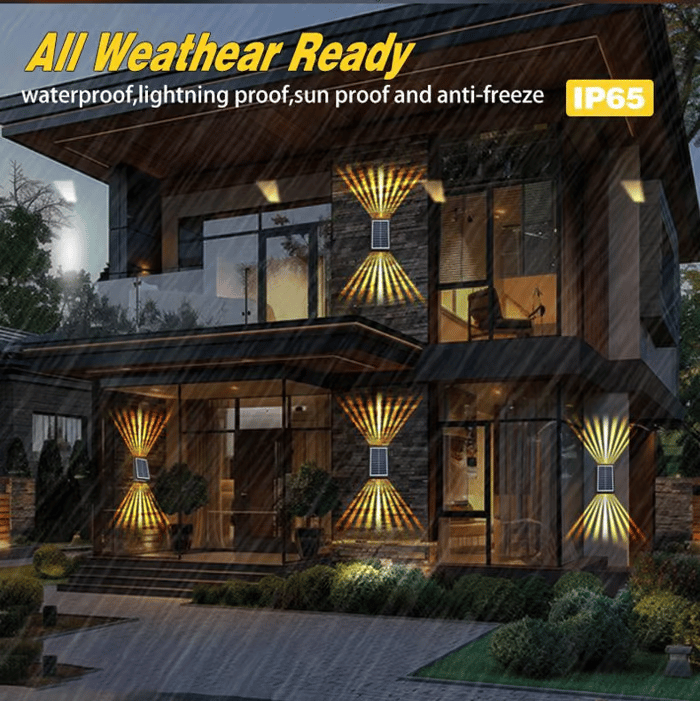 The AuraBeam Solar Wall Lights - Auto-Charged, Night-Bright, and Dazzling Light Effects + 50% OFF