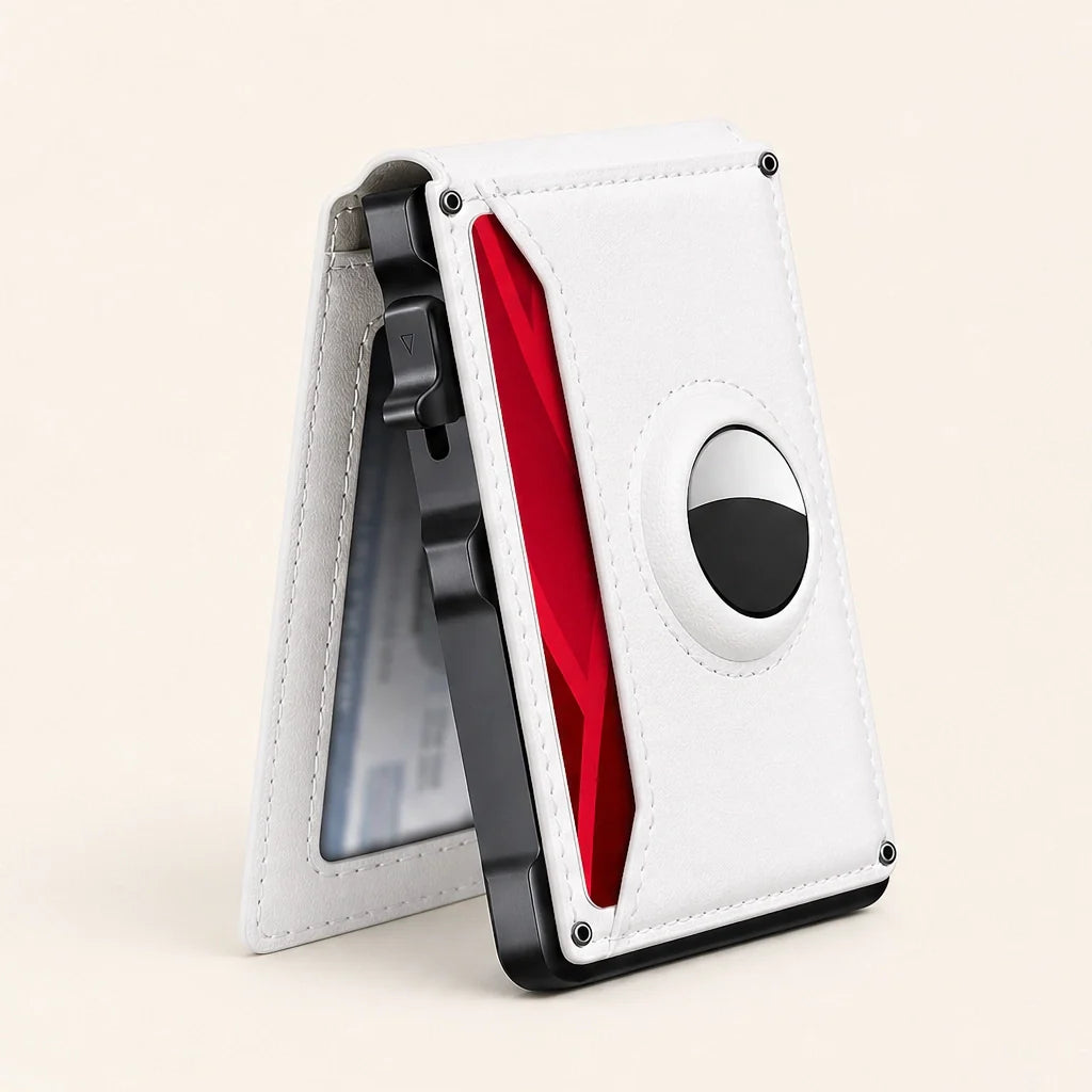 Ashford – Slim Pop-Up Leather Wallet with AirTag Pocket & RFID Blocking for Men + 50% OFF