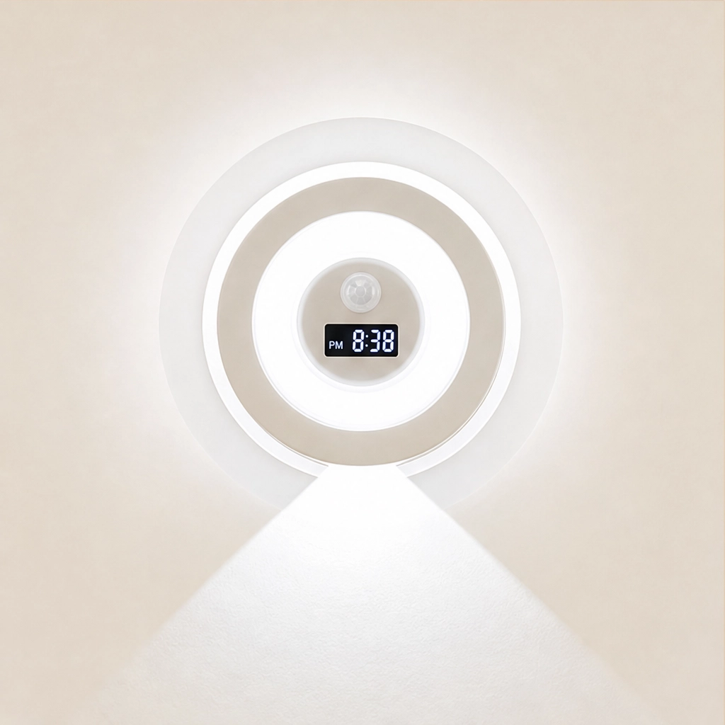 Duskell – Motion Sensor LED Night Light With Digital Clock & 3 Light Modes + 50% OFF