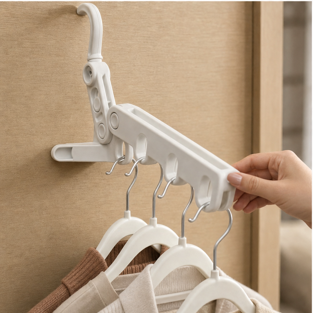 FoldRack – 5-in-1 Folding Closet & Travel Hanger Set lifestyle