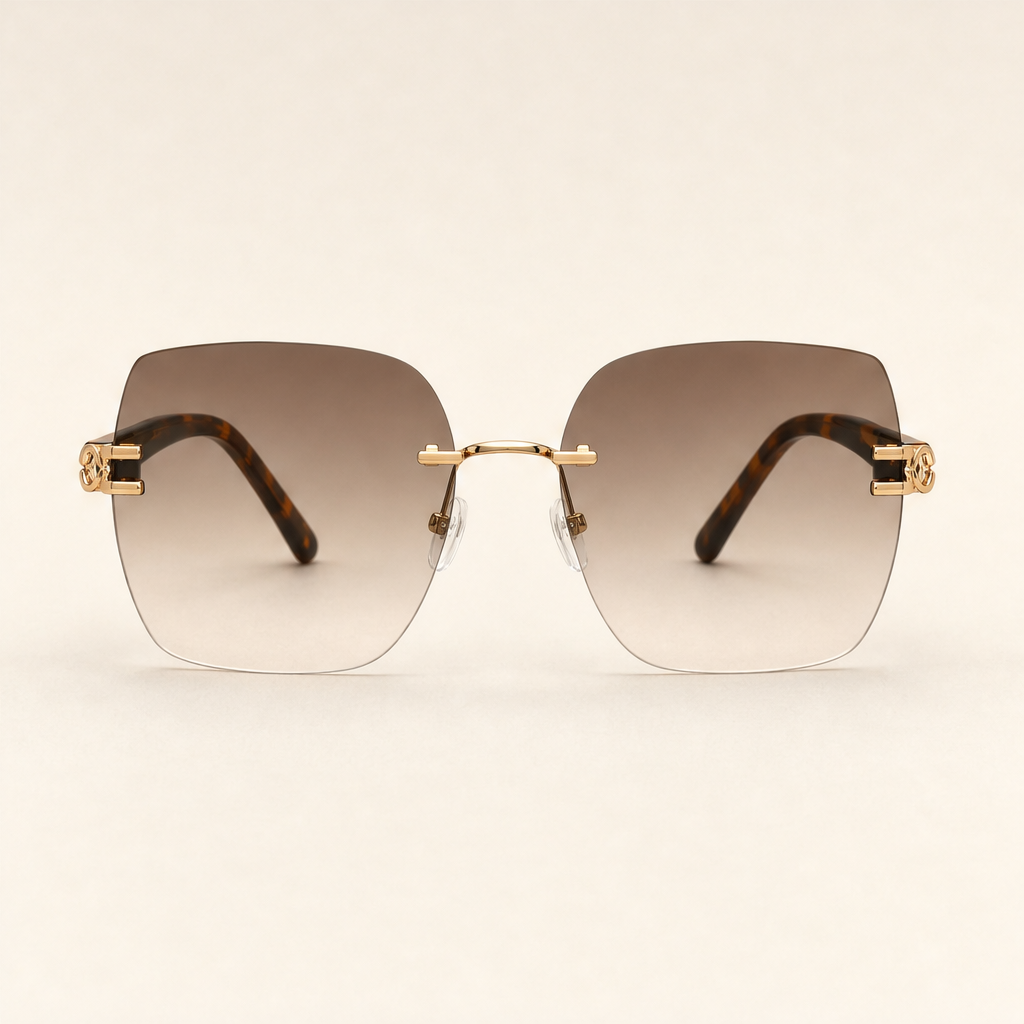 Verralux – Oversized Frameless Gradient UV400 Sunglasses Tortoise
