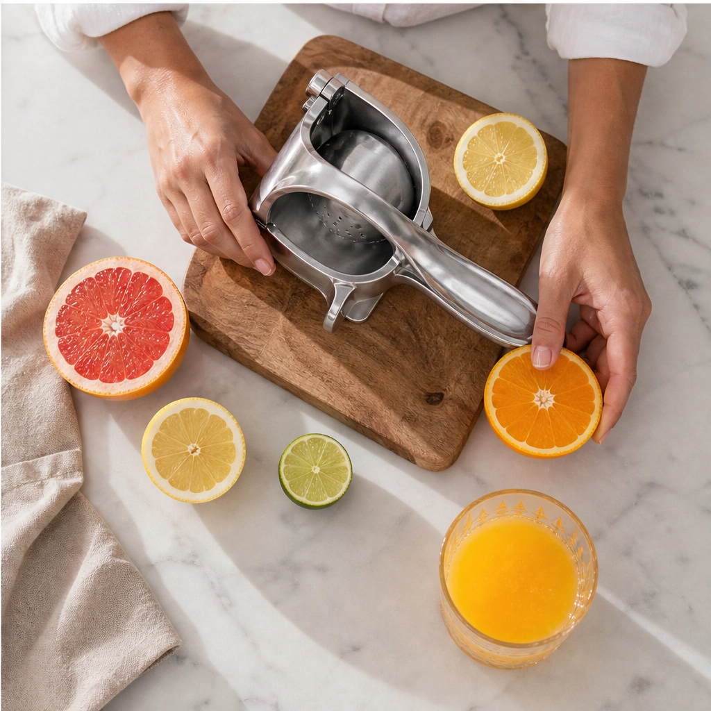 Zestwell – Lever-Press Manual Citrus Juicer with Removable Parts + 50% OFF