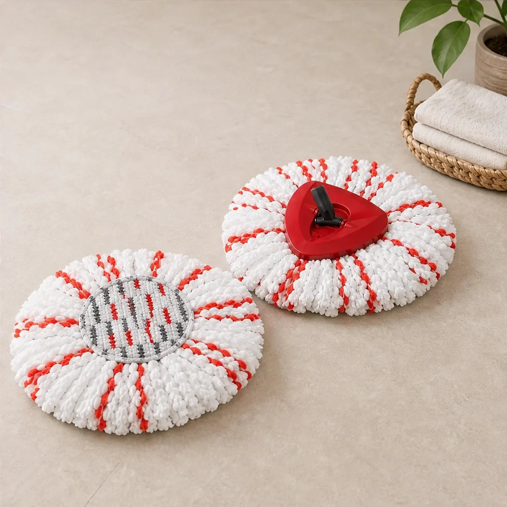 Scrubwell – Microfiber Spin Mop Replacement Heads with Scrub Pad, 3-Pack + 50% OFF