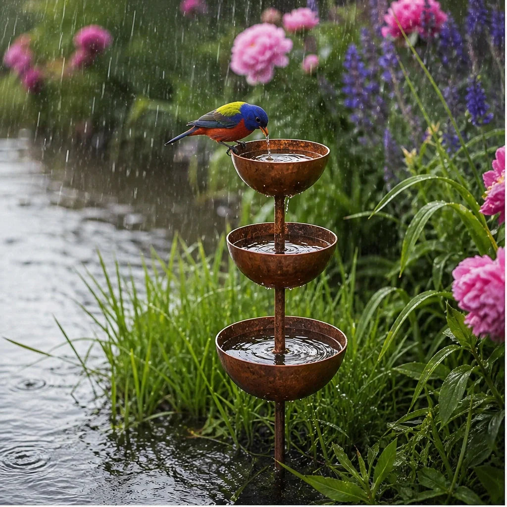 Wrenbrook – 3-Tier Rainwater Bird Bath & Wildlife Feeder Stake + 50% OFF