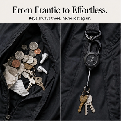 Anchorit™ – Heavy-Duty Retractable Keychain with Steel-Core Cord & Carabiner + 50% OFF