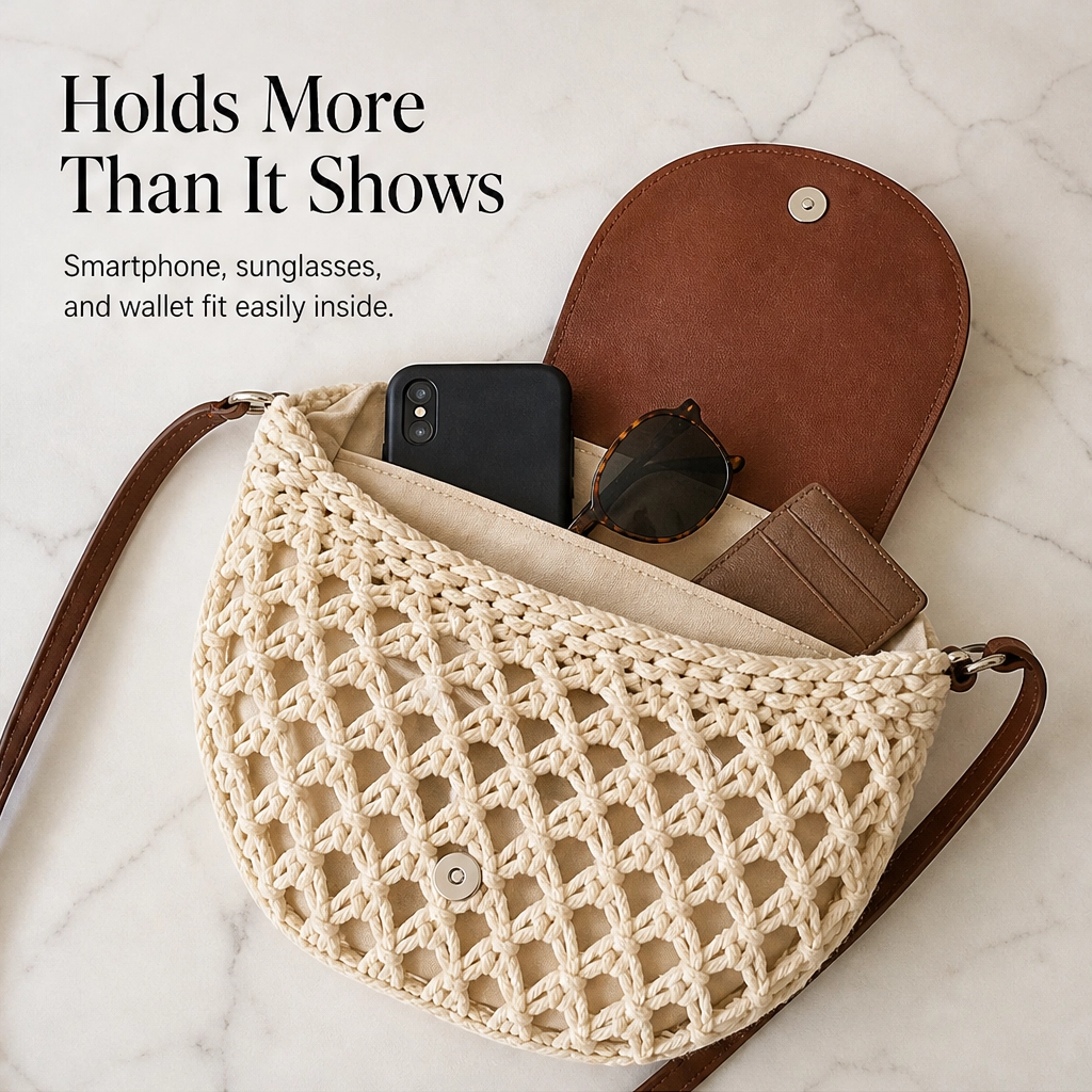 Sirocco™ – Hand-Woven Boho Crossbody Bag with Adjustable Leather Strap + 50 % OFF