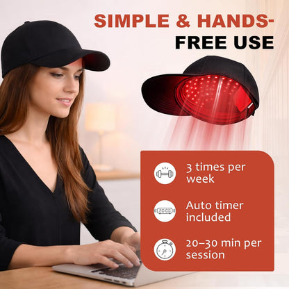 Lumora™ – 650nm Red Light Therapy Hair Growth Cap, Hands-Free & Comfortable + 50% OFF