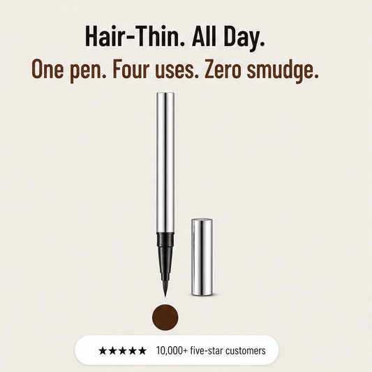 Linelle – Ultra-Fine 4-in-1 Waterproof Liner Pen for Brows, Eyes & Hairline + Buy 1 Get 1 FREE