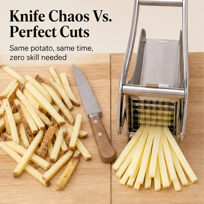 Millcroft – Suction-Lock Stainless Steel Potato & Vegetable Fry Cutter + 50% OFF