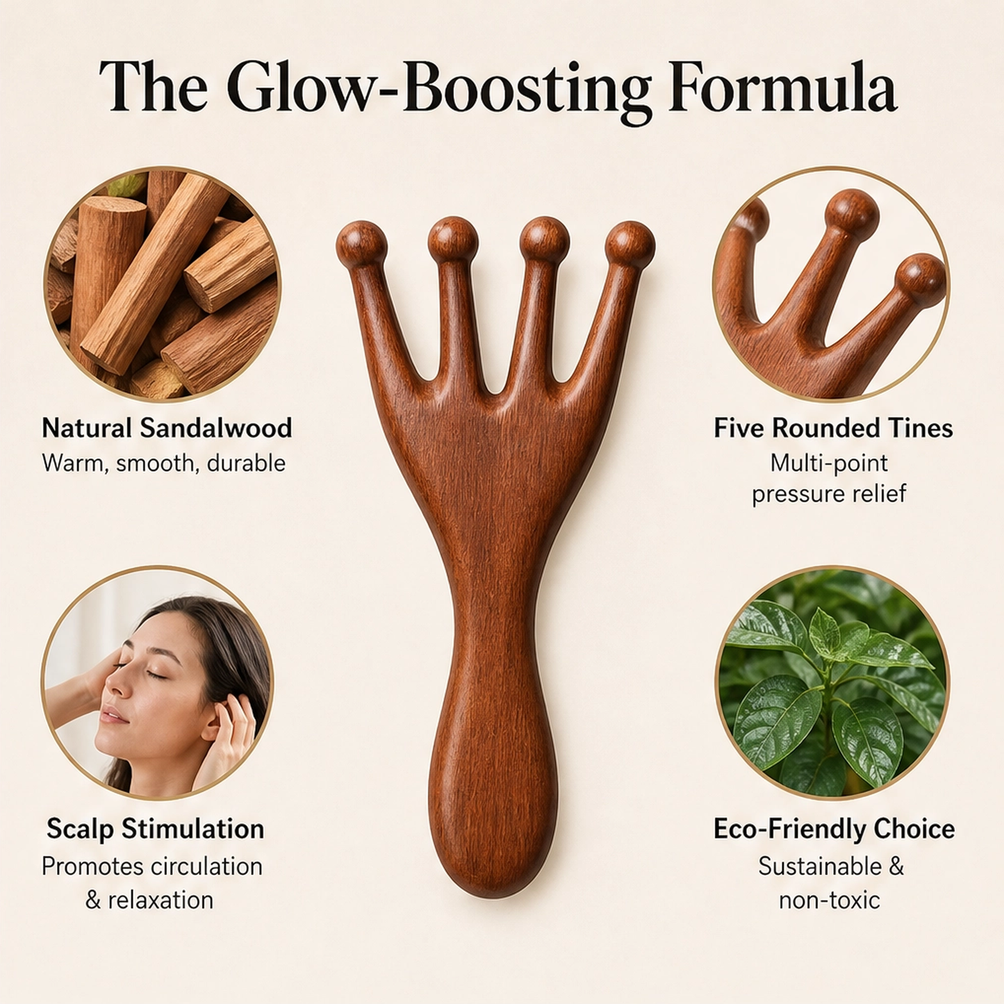 Calmara – Six-Claw Ergonomic Scalp & Body Massage Comb + 50% OFF