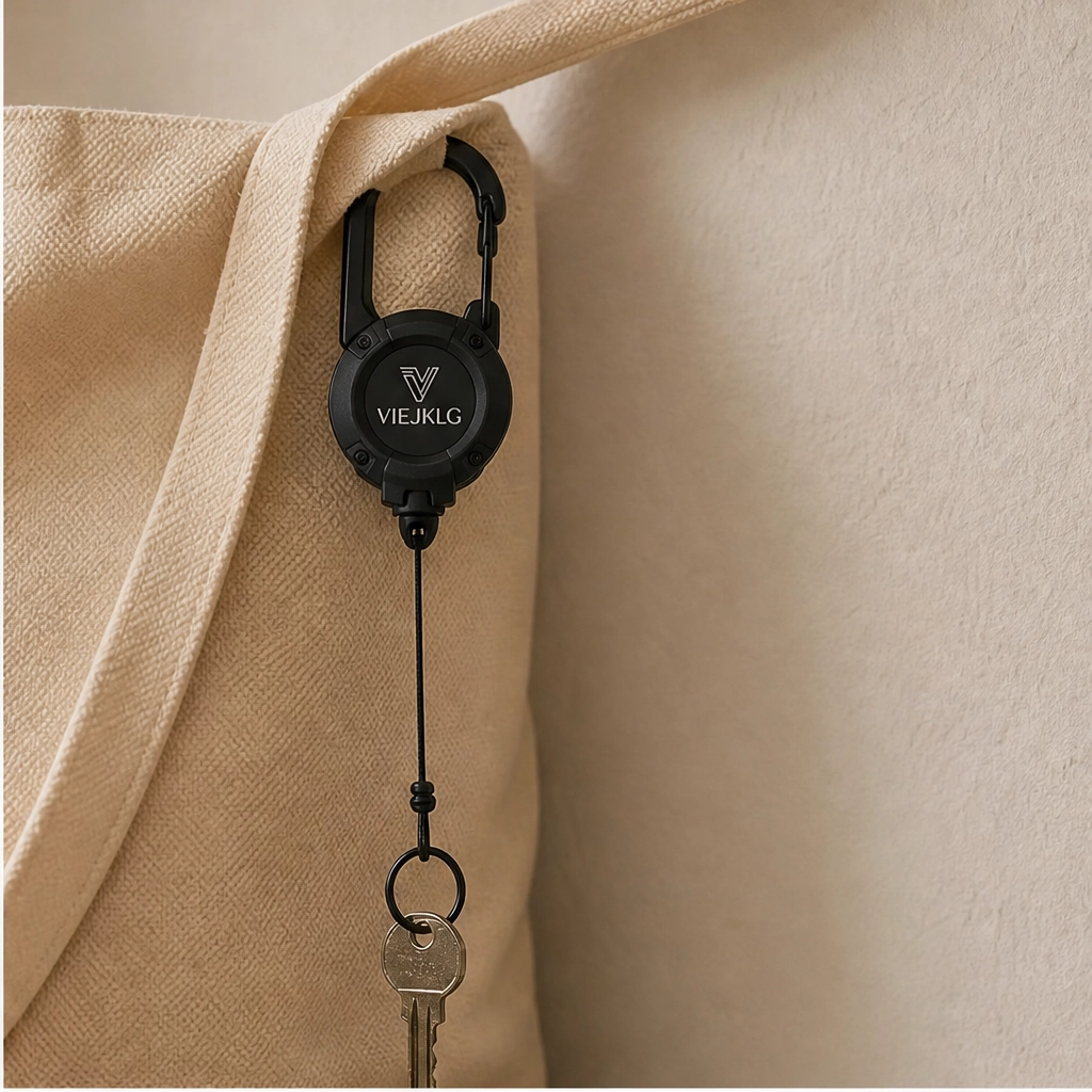 Anchorit™ – Heavy-Duty Retractable Keychain with Steel-Core Cord & Carabiner + 50% OFF