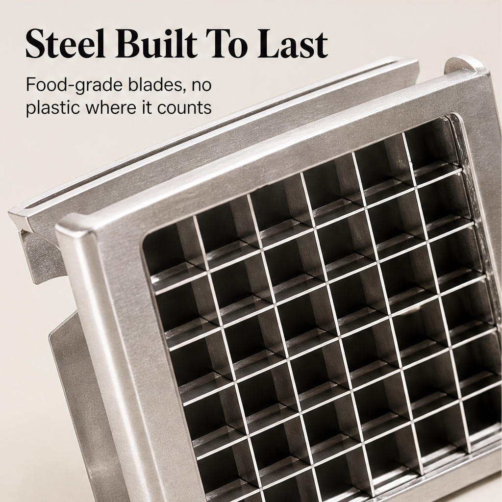 Millcroft – Suction-Lock Stainless Steel Potato & Vegetable Fry Cutter + 50% OFF