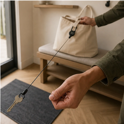 Anchorit™ – Heavy-Duty Retractable Keychain with Steel-Core Cord & Carabiner + 50% OFF