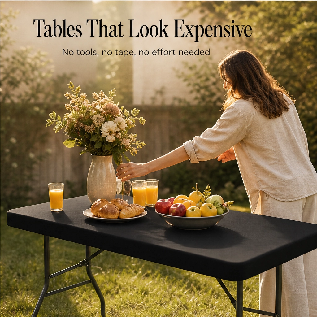 Tablure™ – Stretch Fitted Waterproof Folding Table Cover + 50% OFF