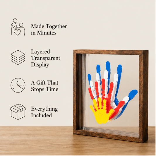 Willowmark – 4-Panel Clear Acrylic Family Handprint Frame Kit + 50% OFF