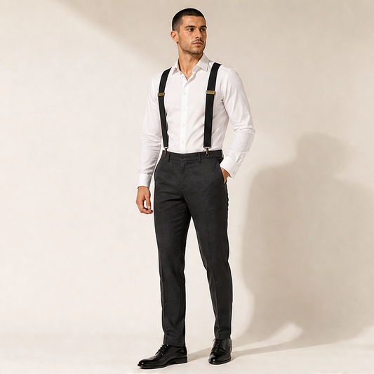 Bracewell – X-Back Hook-Clip Suspenders with Antique Bronze Buckles + 50% OFF