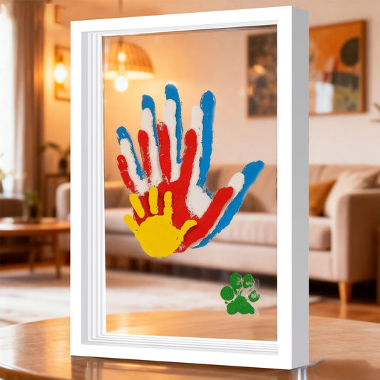 Willowmark – 4-Panel Clear Acrylic Family Handprint Frame Kit + 50% OFF