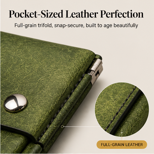 Bridleworth – Handmade Full-Grain Leather Trifold Wallet with Coin Pouch +50% OFF