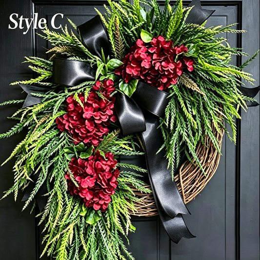 Willowmere – Handcrafted Rattan Hydrangea All-Season Wreath + 50% OFF