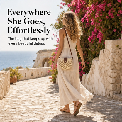 Sirocco™ – Hand-Woven Boho Crossbody Bag with Adjustable Leather Strap + 50 % OFF