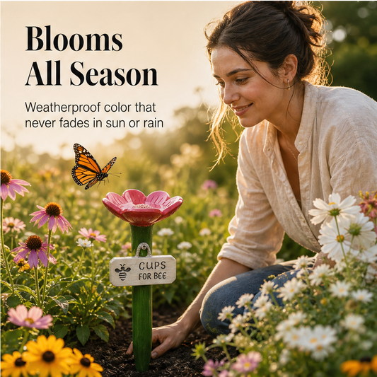 Beebloom – Flower-Shaped Bee Water Bowl, Garden & Patio Decor (2-Pack)- BUY 1 +1 FREE
