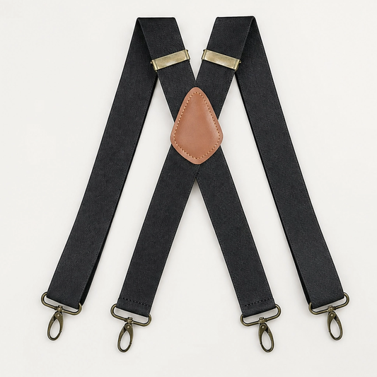 Bracewell – X-Back Hook-Clip Suspenders with Antique Bronze Buckles + 50% OFF