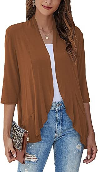 Drapelle™ – Lightweight Draped Open-Front Ruffle Cardigan + 50% OFF