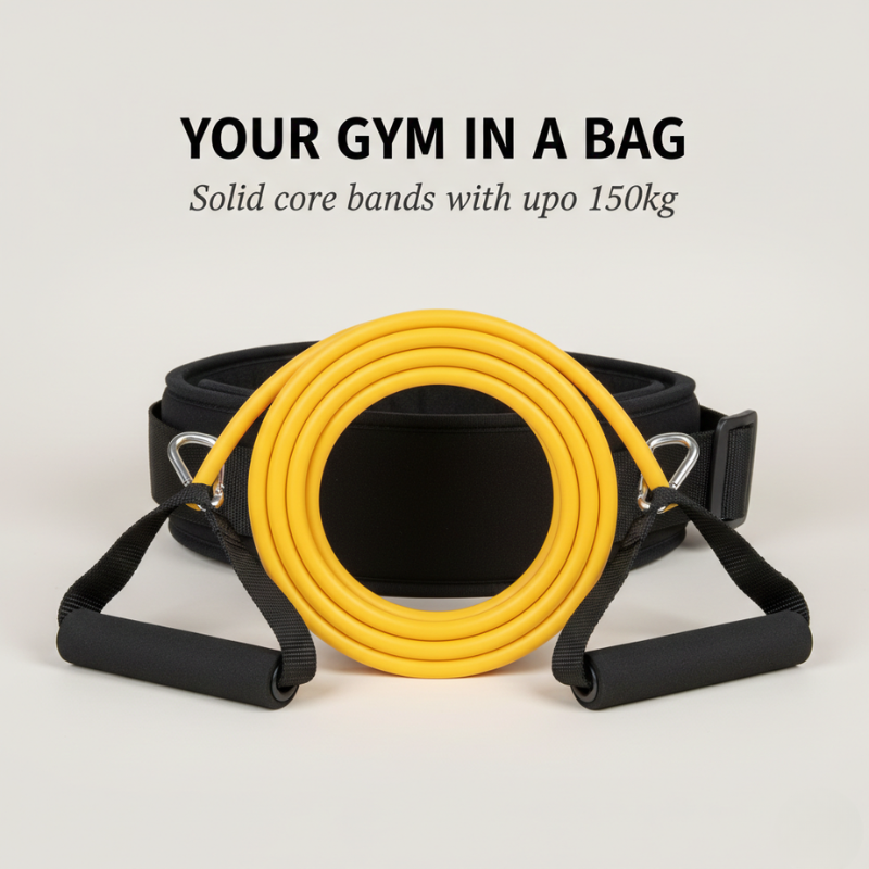Ironpulse™ – 11-in-1 Solid-Core Resistance Band Training Kit with Foam Belt (Up to 150kg) + 50% OFF