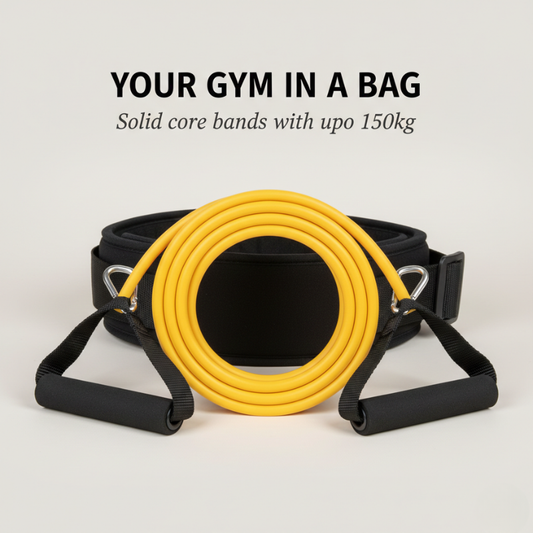 Ironpulse™ – 11-in-1 Solid-Core Resistance Band Training Kit with Foam Belt (Up to 150kg) + 50% OFF