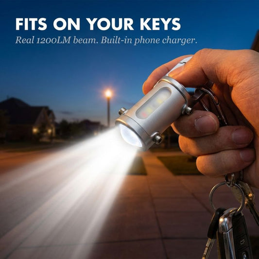 Torchix™ – 1200LM 3-in-1 Keychain Flashlight with Power Bank, 7 Brightness Modes, Waterproof + 50% OFF