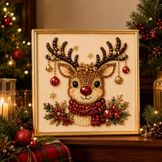 Glimmerwick – 5-Design Christmas Bead Art Kit with Frame + 50% OFF