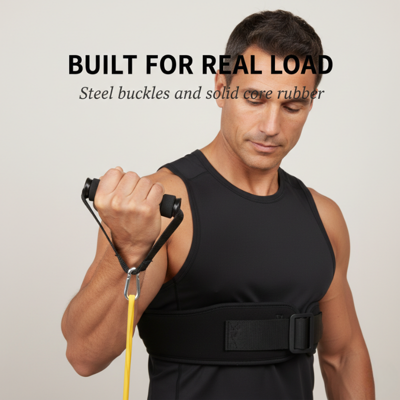 Ironpulse™ – 11-in-1 Solid-Core Resistance Band Training Kit with Foam Belt (Up to 150kg) + 50% OFF