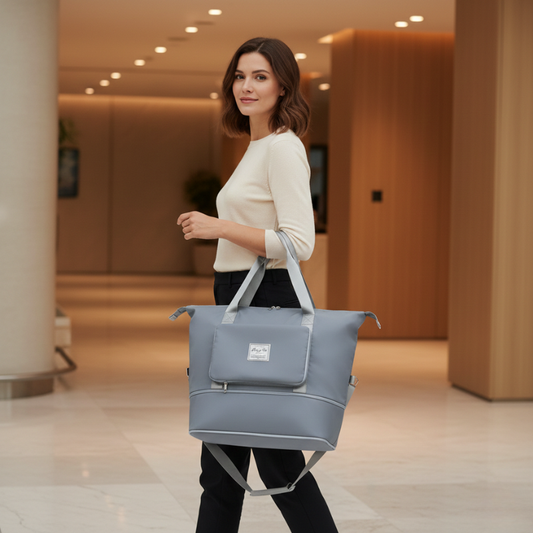 Voyara™ – Expandable Waterproof Travel Tote Bag with Wet Compartment + 50% OFF