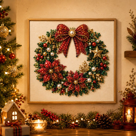 Glimmerwick – 5-Design Christmas Bead Art Kit with Frame + 50% OFF