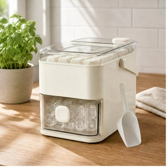 Frostwell – One-Press 28-Cube Ice Maker with Storage Bin & Scoop + 50% OFF