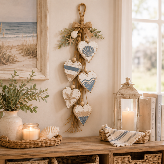Hearthwick – Layered 5-Heart Rustic Hanging Wall Decor + 50% OFF
