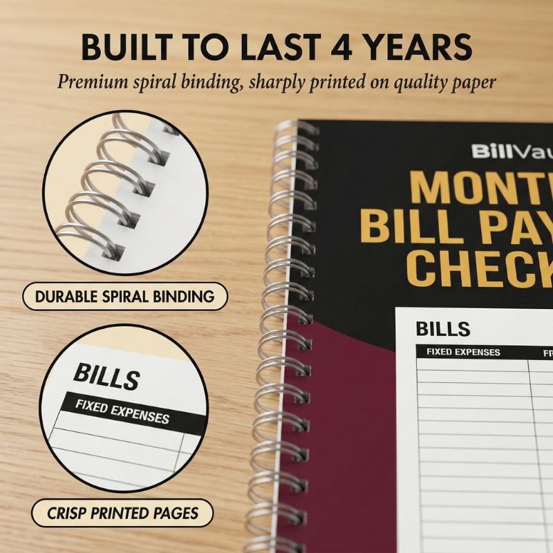 BillVault™ – 48-Month Bill Payment Tracker & Monthly Budget Organizer + 50% OFF