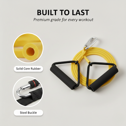 Ironpulse™ – 11-in-1 Solid-Core Resistance Band Training Kit with Foam Belt (Up to 150kg) + 50% OFF