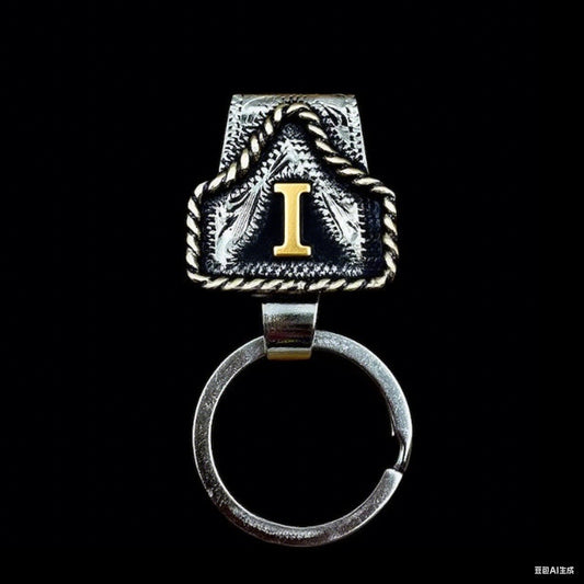 Drover – Personalized Solid Brass Initial Cow Tag Keychain + But 1 +1 FREE