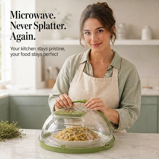 Brimwell – Clear Microwave Cover with Water Steamer & Cool-Touch Handle +50% OFF
