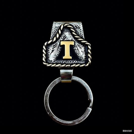 Drover – Personalized Solid Brass Initial Cow Tag Keychain + But 1 +1 FREE