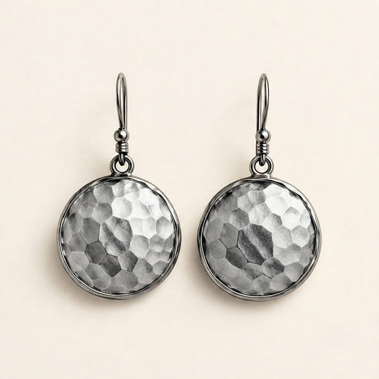 Aurelle – Hammered Metal Drop Earrings, Lightweight Geometric Statement Set + Buy 1 GET 1 FREE