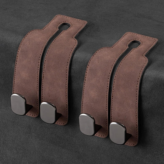 Stowridge – Leather Double-Hook Car Headrest Hangers, 30 lb Hold + 50% OFF