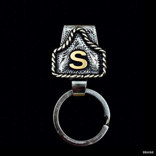 Drover – Personalized Solid Brass Initial Cow Tag Keychain + But 1 +1 FREE