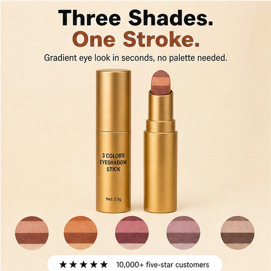 Velora – 3-in-1 Gradient Eyeshadow Stick, Curved Tip, Waterproof + Buy 1 Get 1 FREE